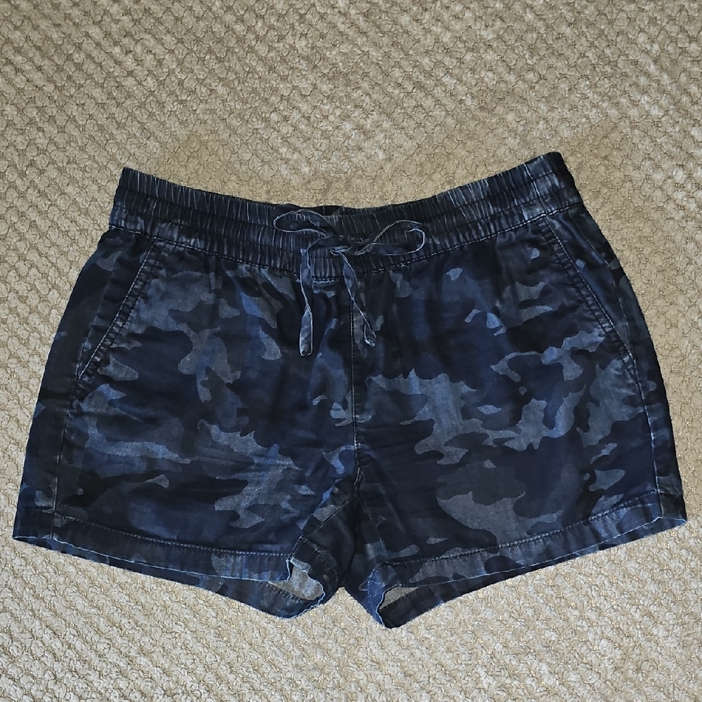 Blue Camo Print Women's Shorts By Calvin Klein
